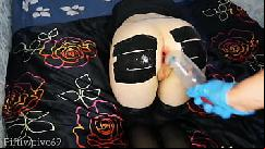 Bottle in the ass and hard anal fisting