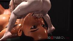Doctor midget fucks hard a sexy cuffed ballgagged brunette in the lab