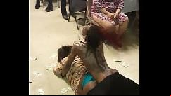 Skinny stripper gets in bbw pants